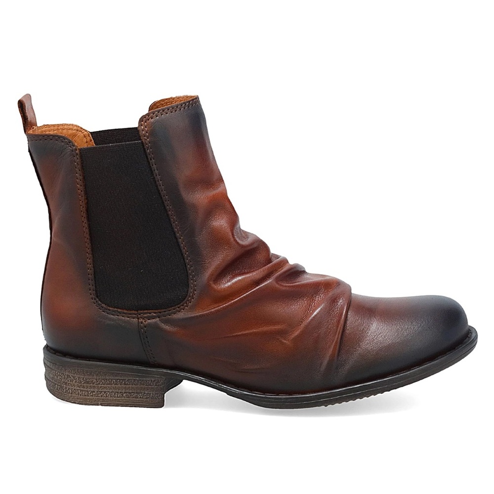 Women's Brown Leather Chelsea Boot - Casual Slip-On Ankle Boot
